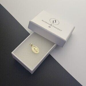 Our Lady of Guadalupe Blessed Virgin Mary Medal Pendant in Solid 14k Yellow